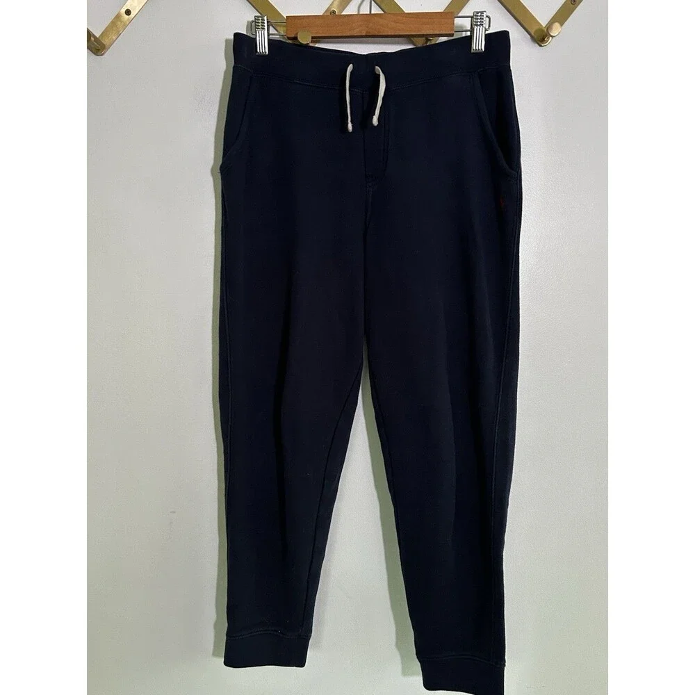 Boy's Polo Ralph Lauren Sweatpants Size XL 18-20 Navy Blue Joggers Red Logo